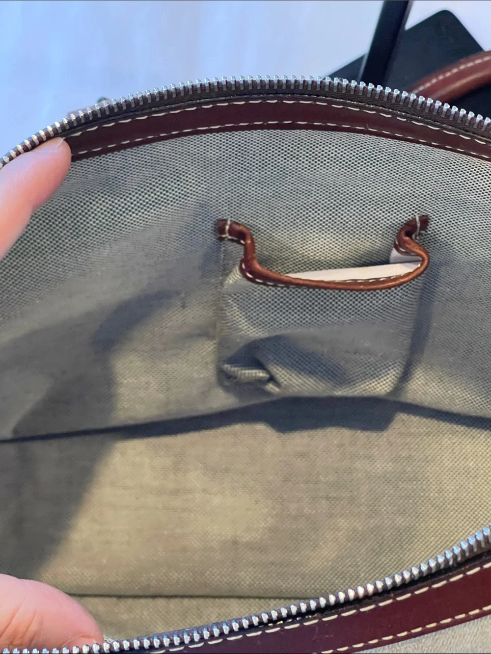 DOONEY & BOURKE MONOGRAM CANVAS LEATHER SATCHEL PURSE HANDBAG